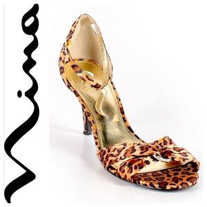 Nina Leopard Formal 3” Shoes Size 9